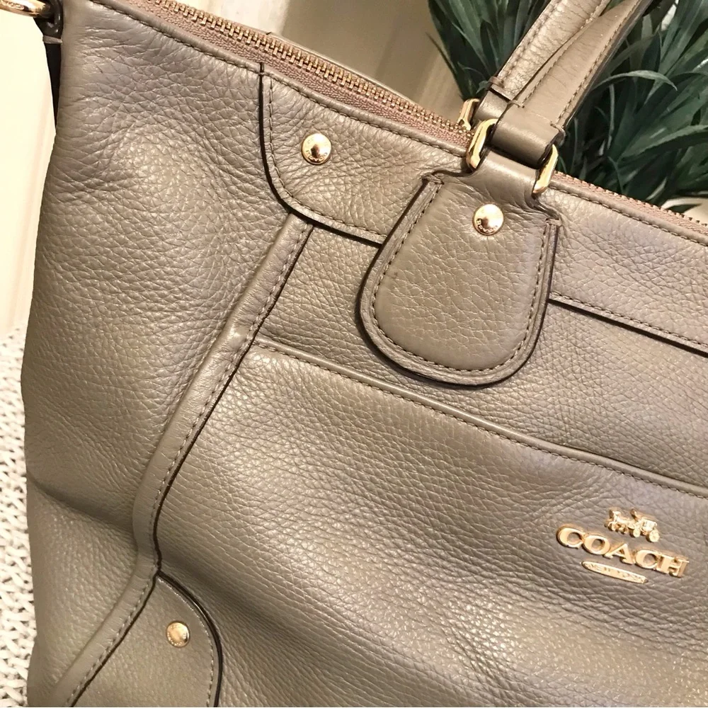 Coach Mickie Satchel Taupe Gray